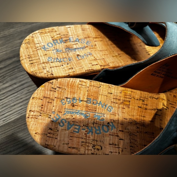 Kork-Ease Blue Slide Sandals with Buckle chunky boho platform - Picture 3 of 13